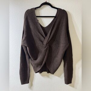 Fashion Nova Chocolate V-Neck Sweater